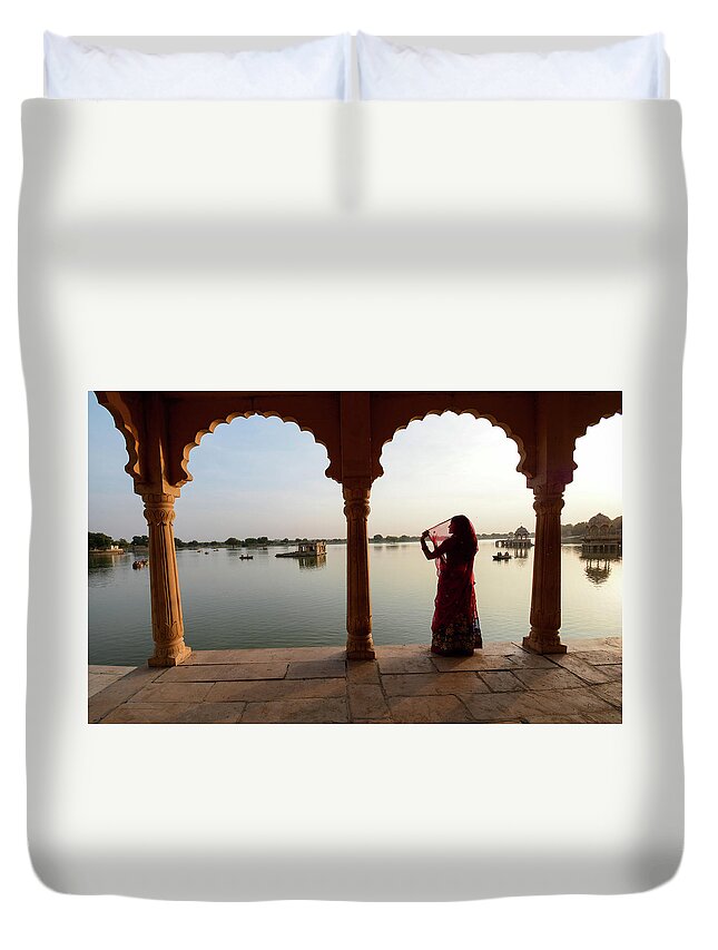 Rajasthan Duvet Cover featuring the photograph Serendipity - Rajasthan Desert, India by Earth And Spirit
