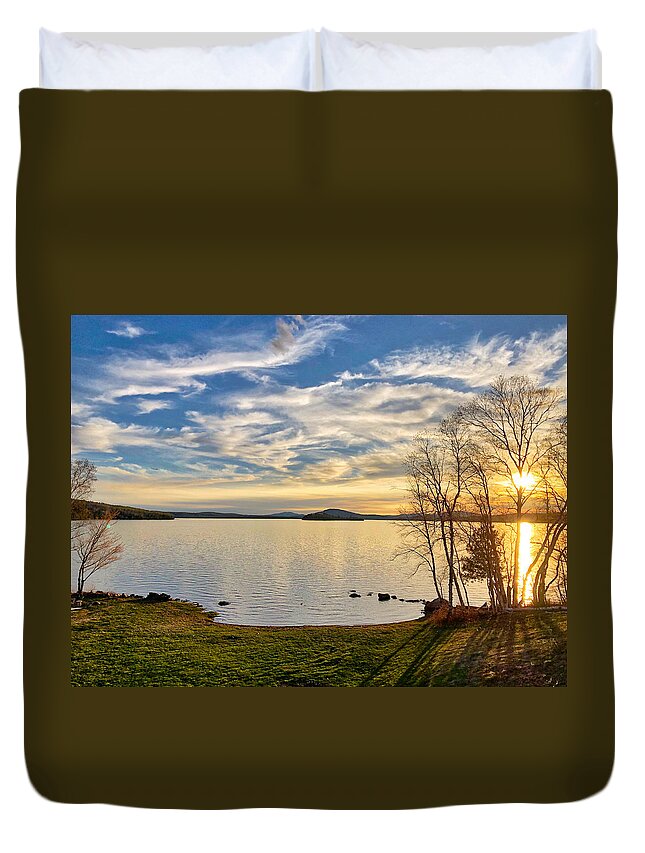 Rangeley Duvet Cover featuring the photograph Rangeley May Sunset by Russel Considine