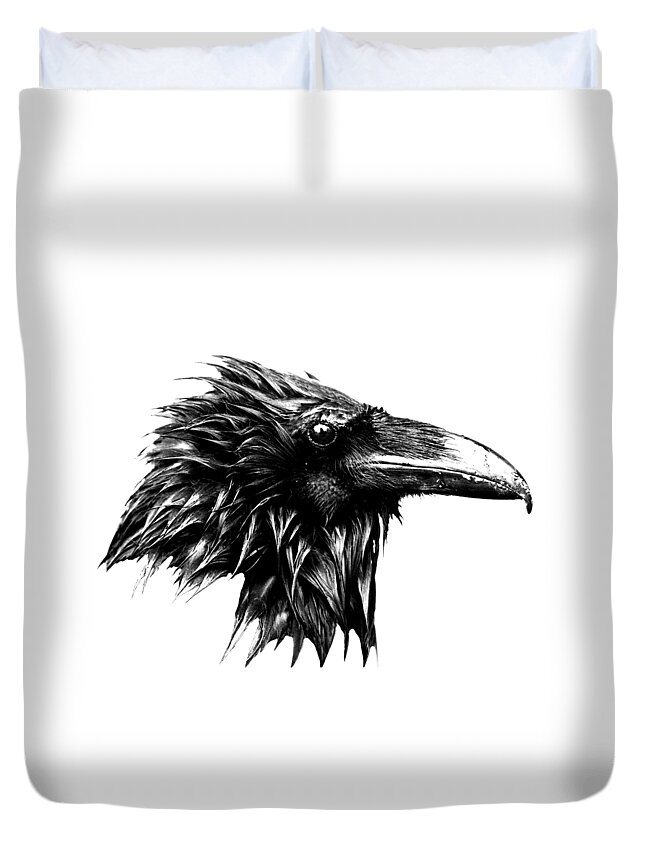 Common Raven Duvet Cover featuring the photograph Raven Shirt Design by Max Waugh