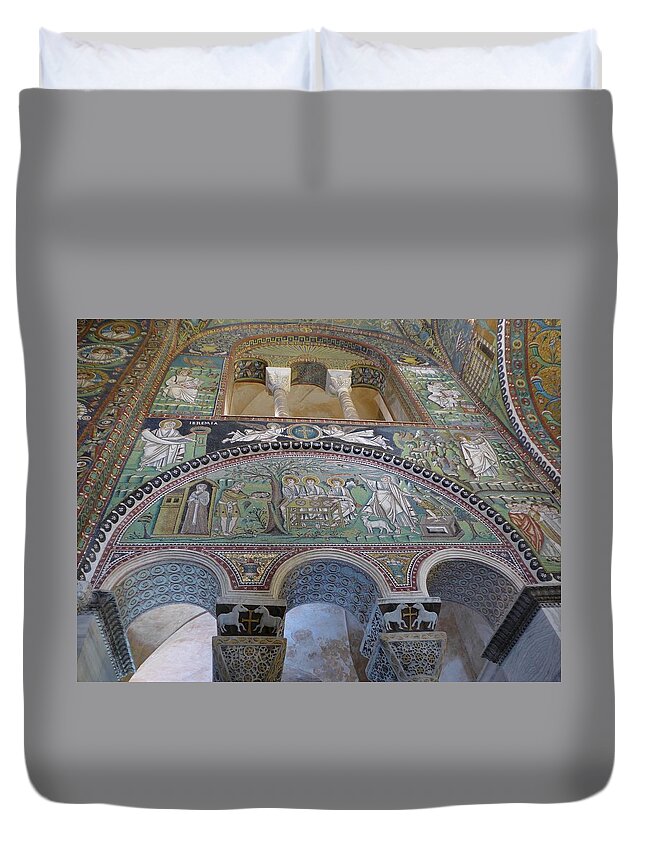Basilica De San Vitale Duvet Cover featuring the photograph Ravenna 3 by Lisa Mutch
