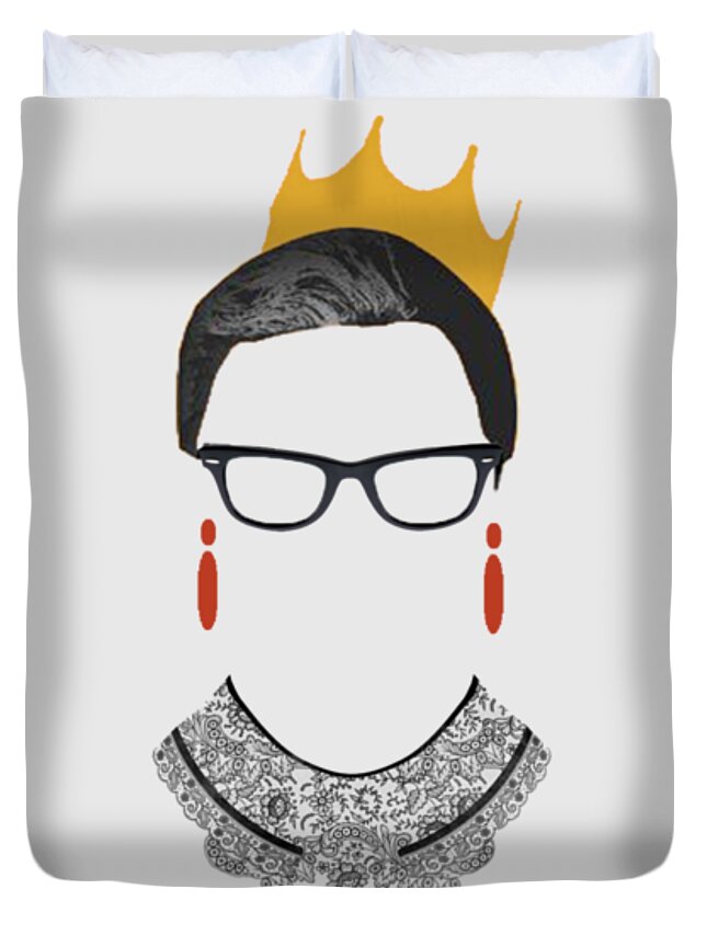 Ruth Bader Ginsburg Duvet Cover featuring the painting RBG Ruth Bader Ginsburg Drawing by Tony Rubino