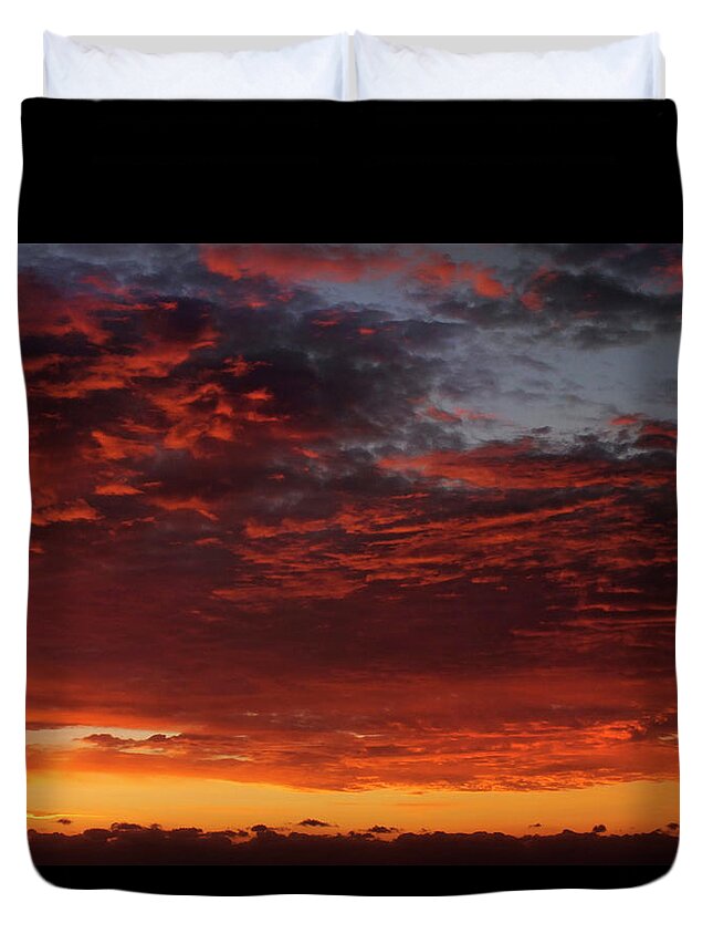 Sunset Duvet Cover featuring the photograph Reach for the Sky 12 by Mike McGlothlen