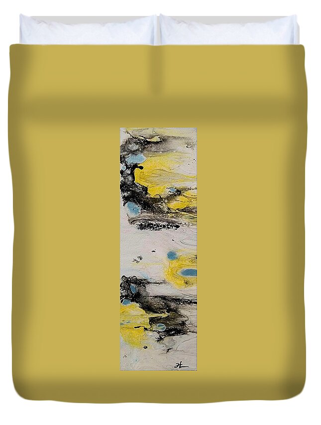 Yellows Duvet Cover featuring the painting Reach by Todd Hoover