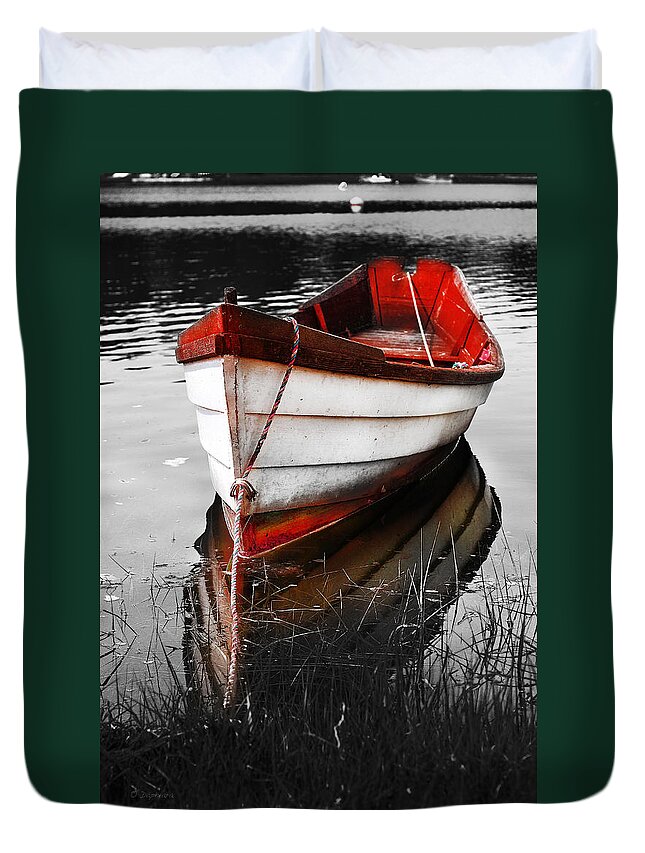 Red Boat Duvet Cover featuring the photograph Red Boat by Darius Aniunas