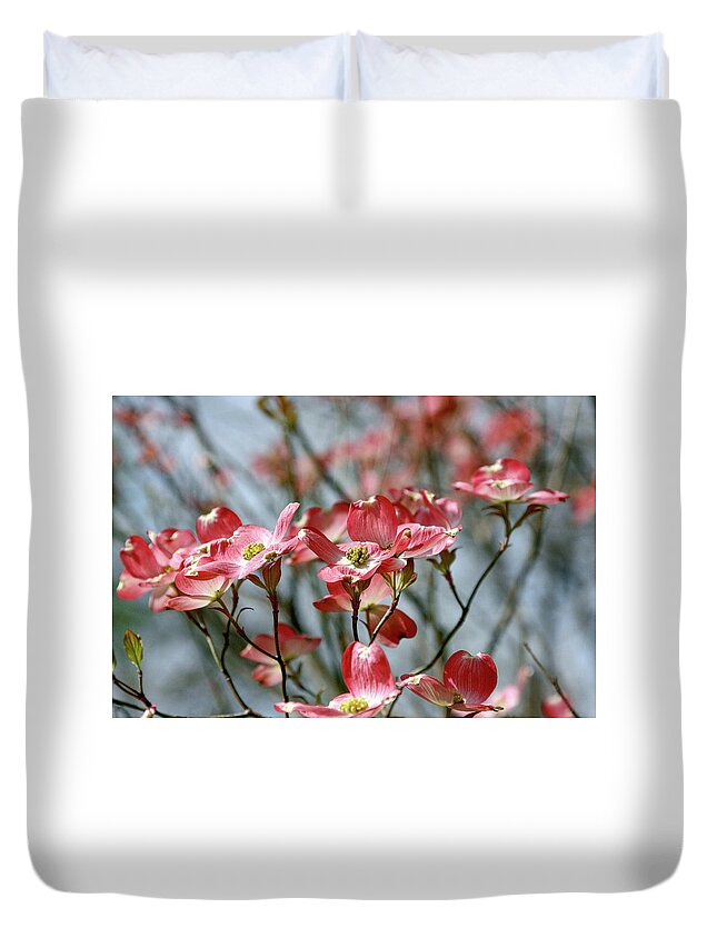 Nature Duvet Cover featuring the photograph Red Dogwood by Gina Fitzhugh