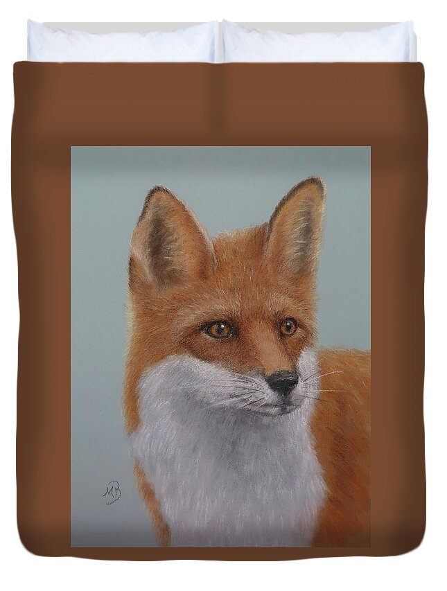 Fox Duvet Cover featuring the painting Red Fox by Monica Burnette