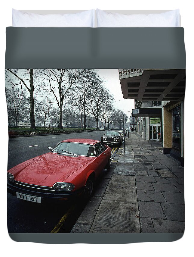 Jaguar Duvet Cover featuring the photograph Red Jaguar by Jim Mathis