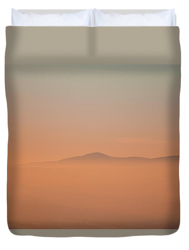 Lysa Hora Duvet Cover featuring the photograph Red-orange glow by Vaclav Sonnek