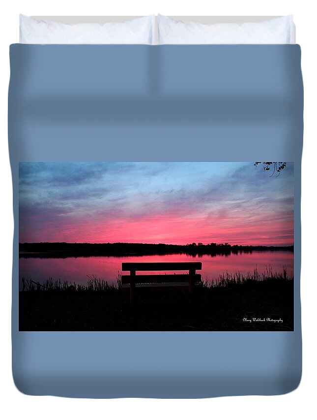 Sunset Duvet Cover featuring the photograph Red Sky Sunset by Mary Walchuck