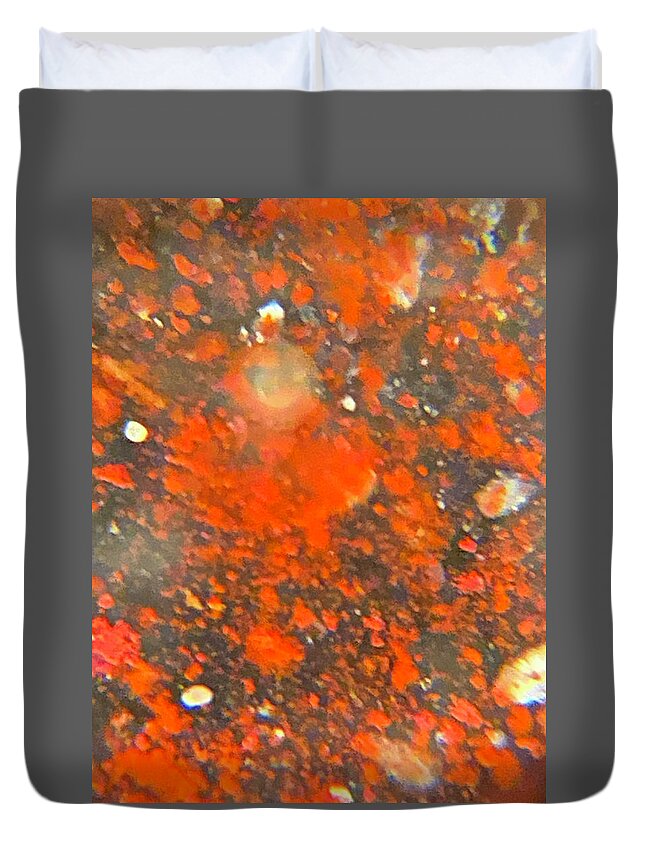 Red Duvet Cover featuring the photograph Red Texture 1 by Marilyn Borne
