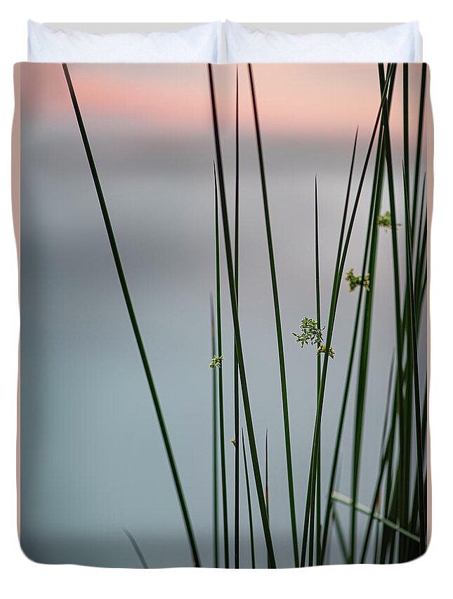 Reed Duvet Cover featuring the photograph Reeds By A Pond by Karen Rispin