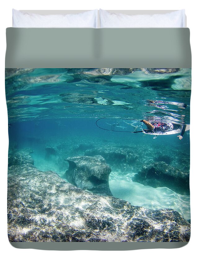 Underwater Duvet Cover featuring the photograph Reef Anvil by Sean Davey