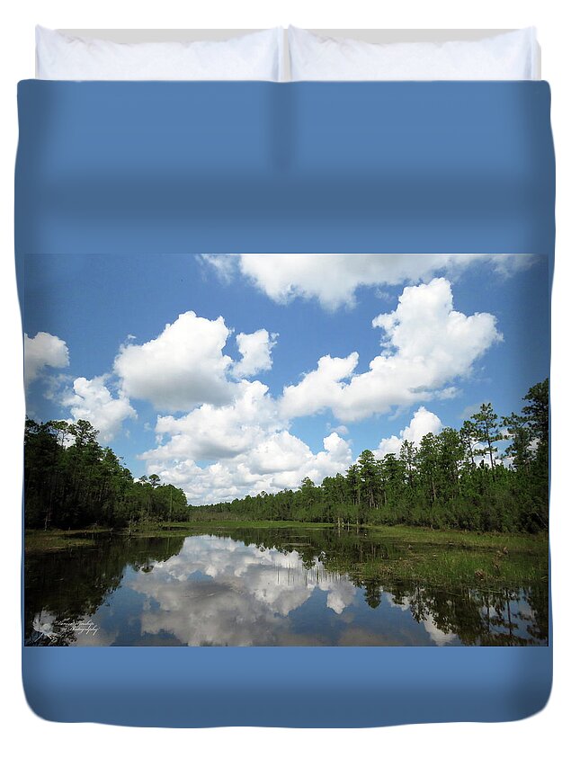 River Duvet Cover featuring the photograph Reflecting on Blackwater River by Denise Winship