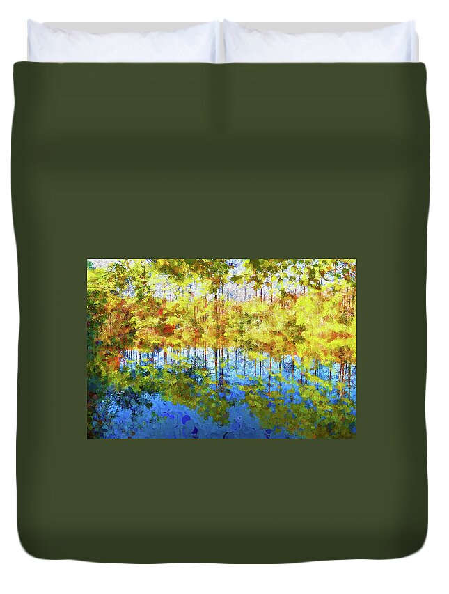 Abstract Duvet Cover featuring the photograph Reflecting the True Image by Ola Allen