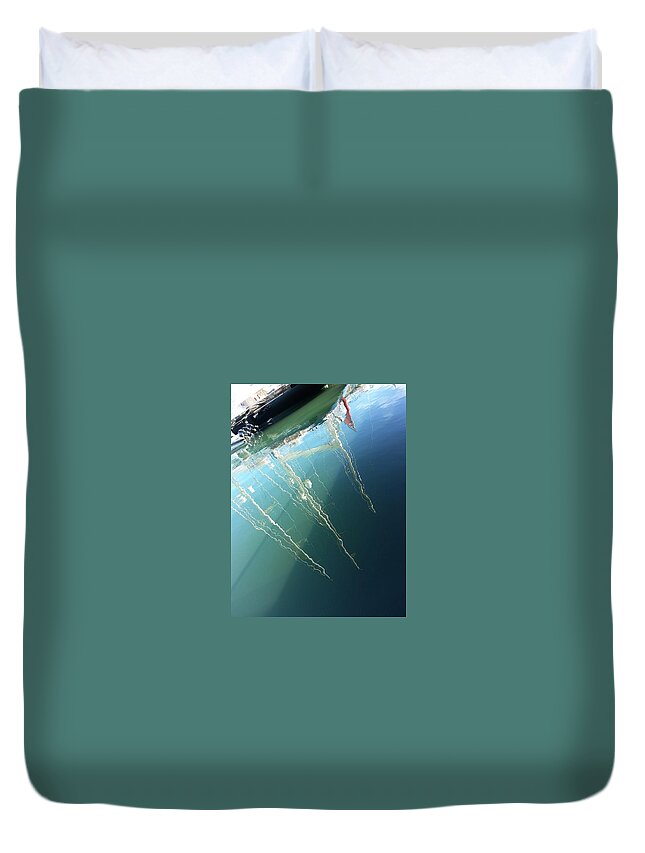 Ocean Duvet Cover featuring the photograph Reflections by Leslie Porter