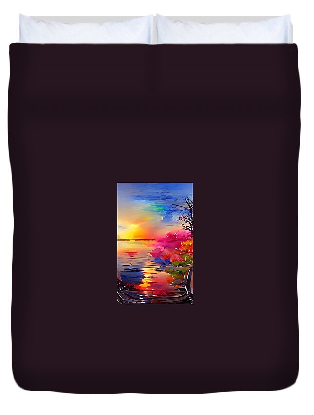  Duvet Cover featuring the digital art ReflectRed by Rod Turner