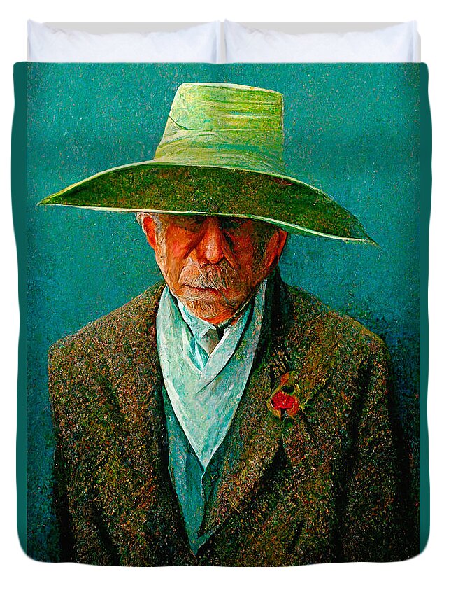 Rene Magritte Duvet Cover featuring the digital art Rene Magritte #1 by Craig Boehman