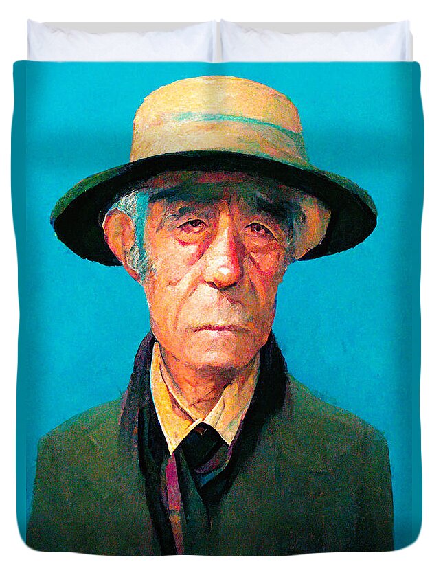 Rene Magritte Duvet Cover featuring the digital art Rene Magritte #10 by Craig Boehman