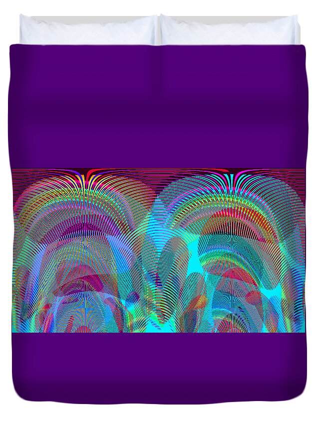Abstract Duvet Cover featuring the digital art Double Vision Abstract by Ronald Mills