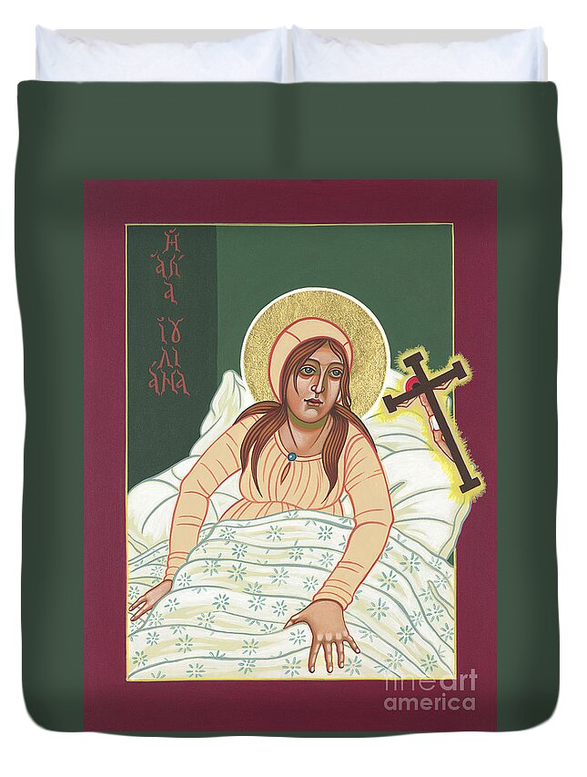 Revelations Of Julian Of Norwich Duvet Cover featuring the painting Revelations of Julian of Norwich 316 by William Hart McNichols
