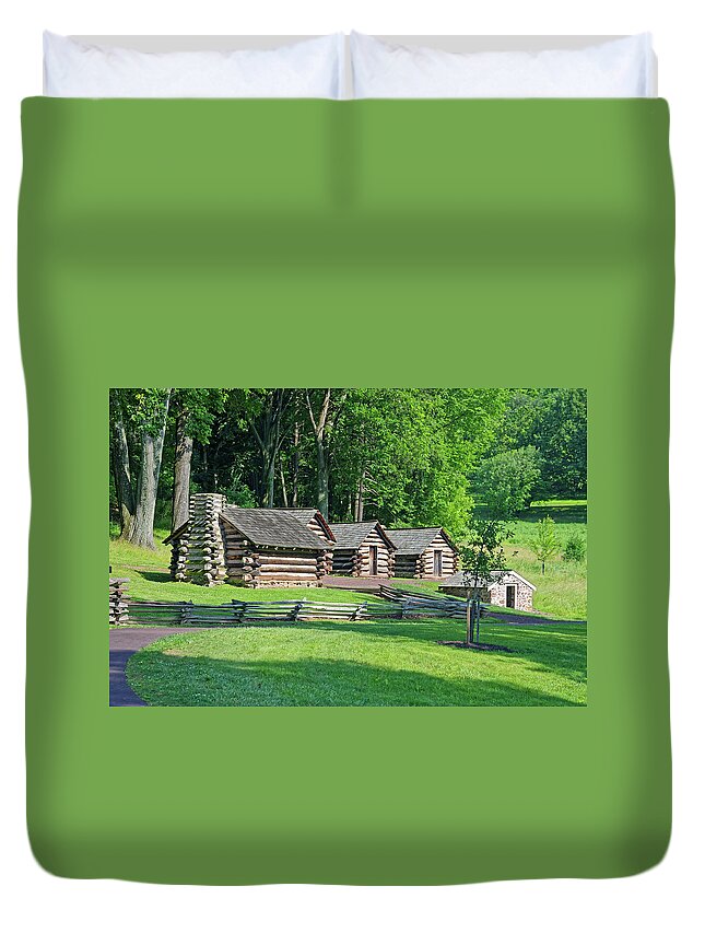 Revolutionary War Soldiers' Huts Duvet Cover featuring the photograph Revolutionary War Soldiers Huts by Sally Weigand