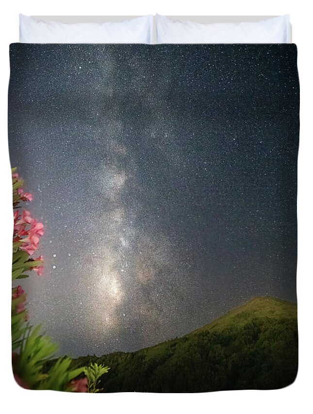 California Duvet Cover featuring the photograph Rhododendrons and Stars III by Steve Berkley