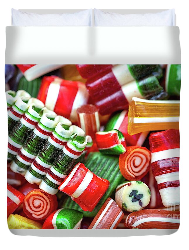 Hard Candy Duvet Cover featuring the photograph Ribbon Candy by Vivian Krug Cotton
