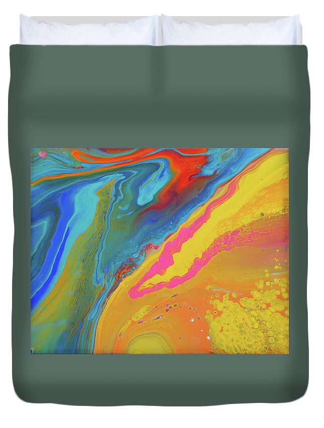 Abstract Art Duvet Cover featuring the painting Riley's Separation by Gena Herro
