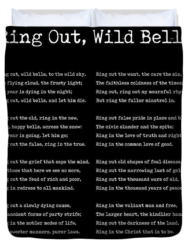 Ring Out, Wild Bells - Alfred, Lord Tennyson Poem - Literature - Typography  Print 1