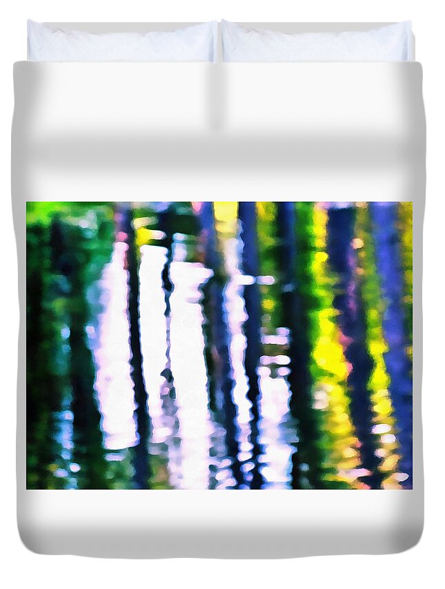 Ripples Duvet Cover featuring the mixed media Ripples and Reflections by Christopher Reed