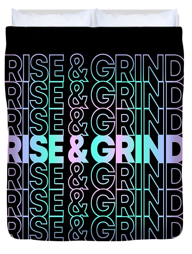 Skateboarding Duvet Cover featuring the digital art Rise and Grind by Flippin Sweet Gear