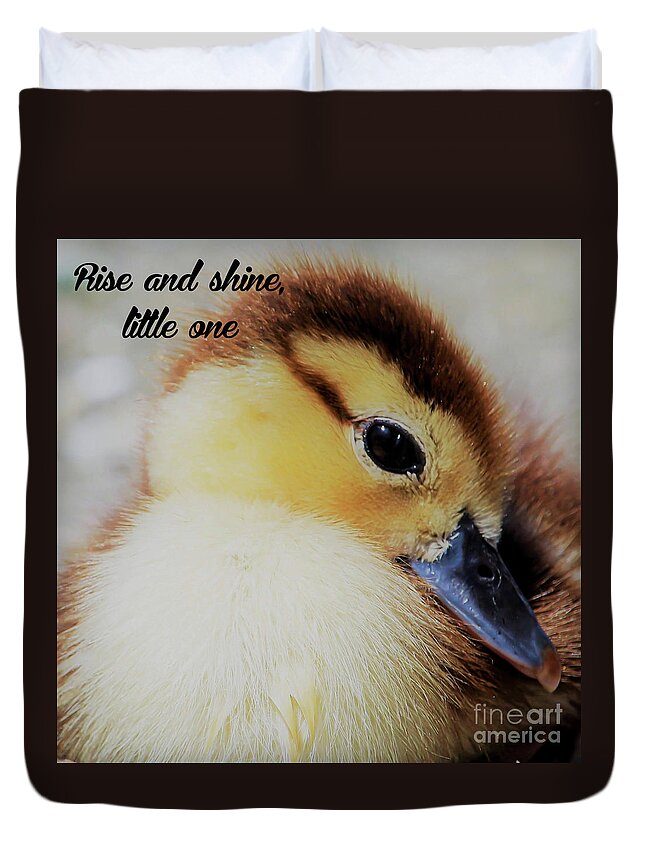 Duckling Duvet Cover featuring the photograph Rise and shine, little one by Joanne Carey
