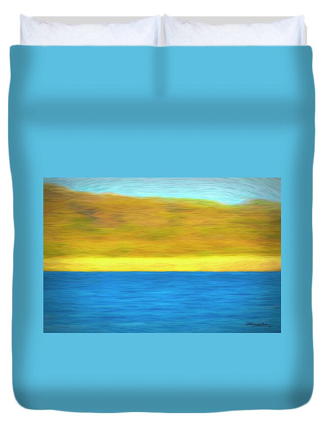 Digital Duvet Cover featuring the photograph River Blur by Frank Lee