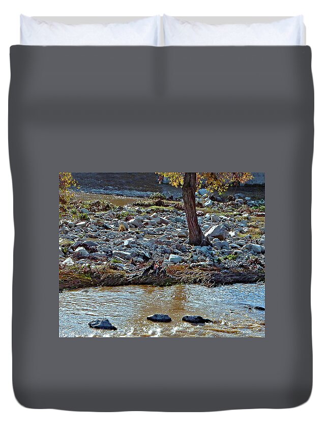 River Duvet Cover featuring the photograph River Island Day One by Andrew Lawrence