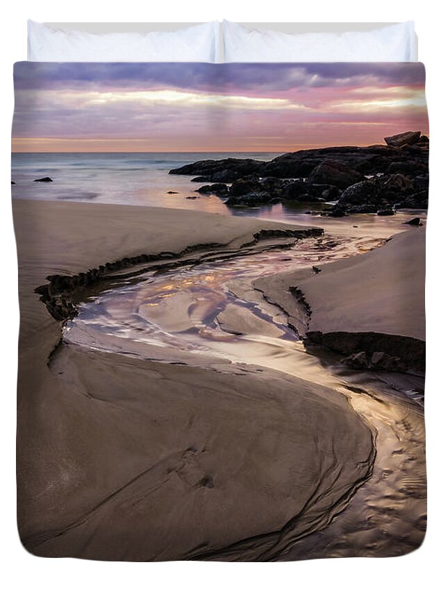 Good Harbor Beach Duvet Cover featuring the photograph River of Dreams by Michael Hubley