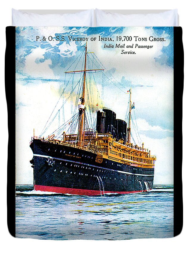 Vicero Duvet Cover featuring the painting RMS Viceroy of India Cruise Ship 1928 by Unknown