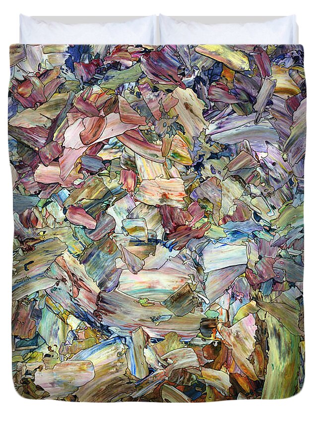 Abstract Duvet Cover featuring the painting Roadside Fragmentation by James W Johnson