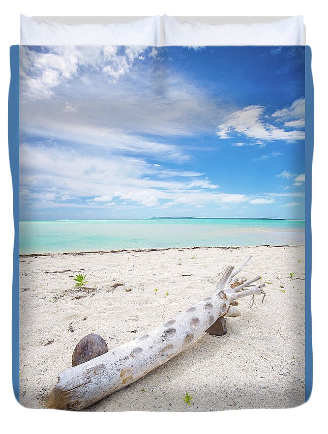 Driftwood Duvet Cover featuring the photograph Robinson Crusoe's Living Room by Becqi Sherman