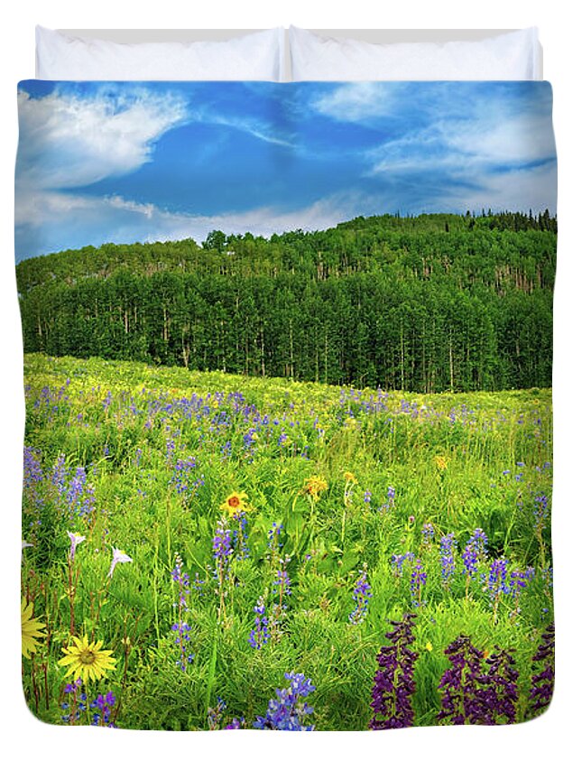 Colorado Wildflowers Duvet Cover featuring the photograph Rocky Mountain High by Lynn Bauer