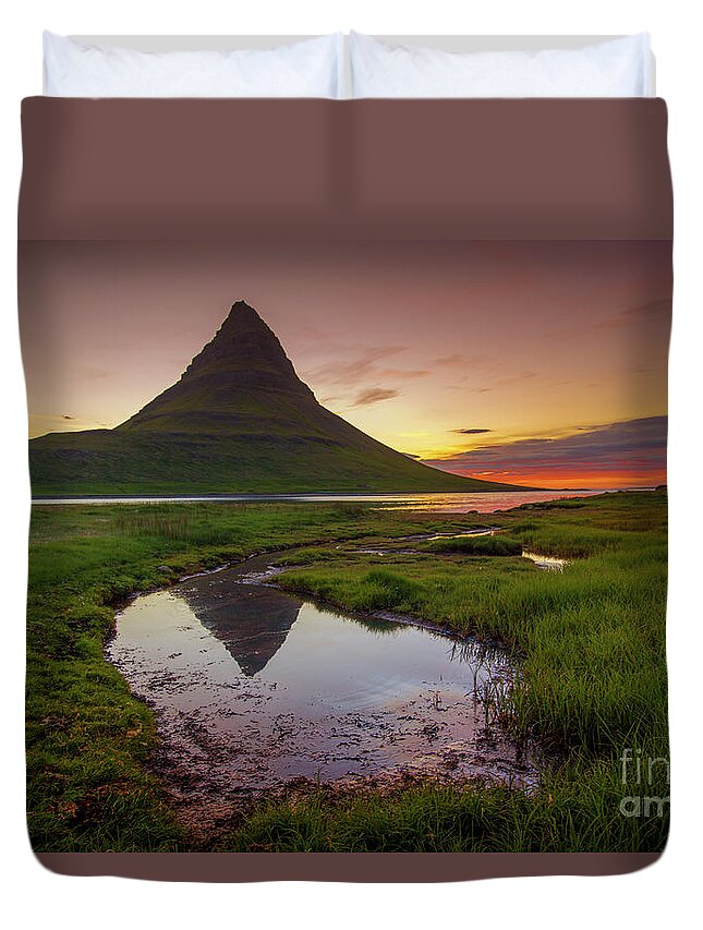 Iceland Duvet Cover featuring the photograph Romantic Morning in Kirkjufell by Marco Crupi