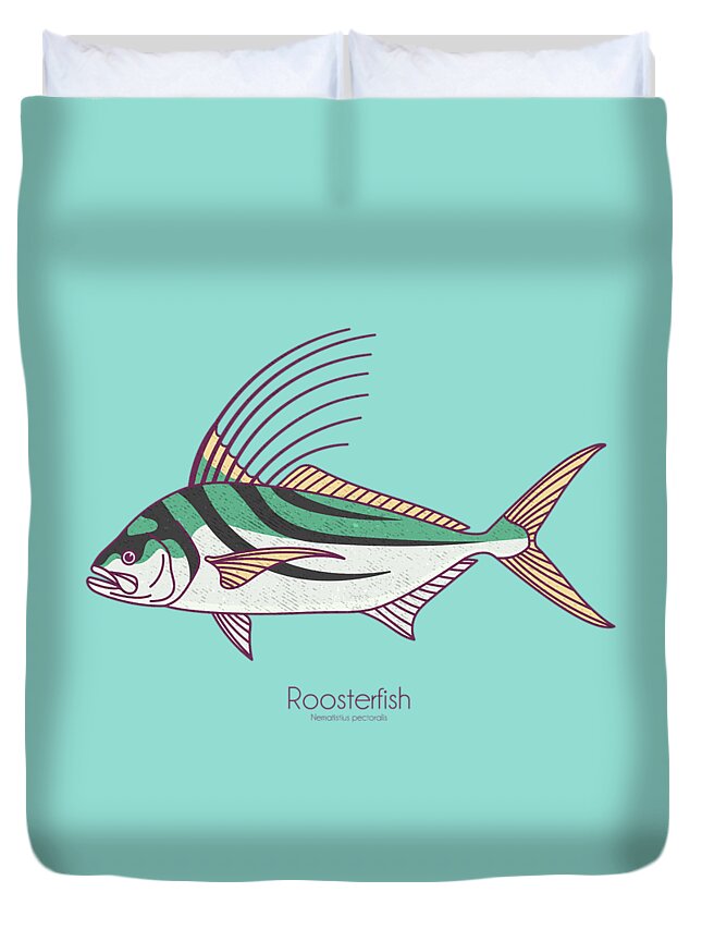 Roosterfsh Duvet Cover featuring the digital art Roosterfish by Kevin Putman