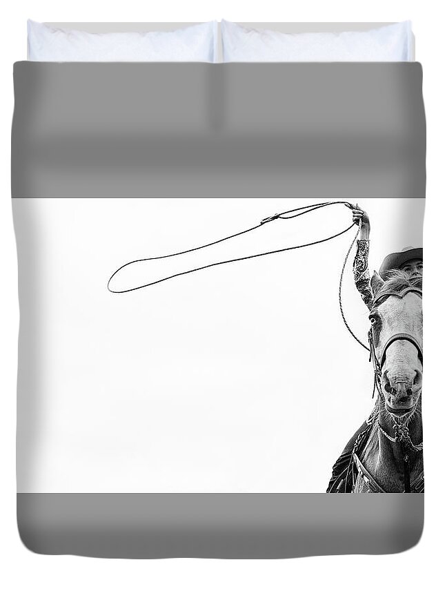 Roping Duvet Cover featuring the photograph Rope Like A Girl by Ryan Courson