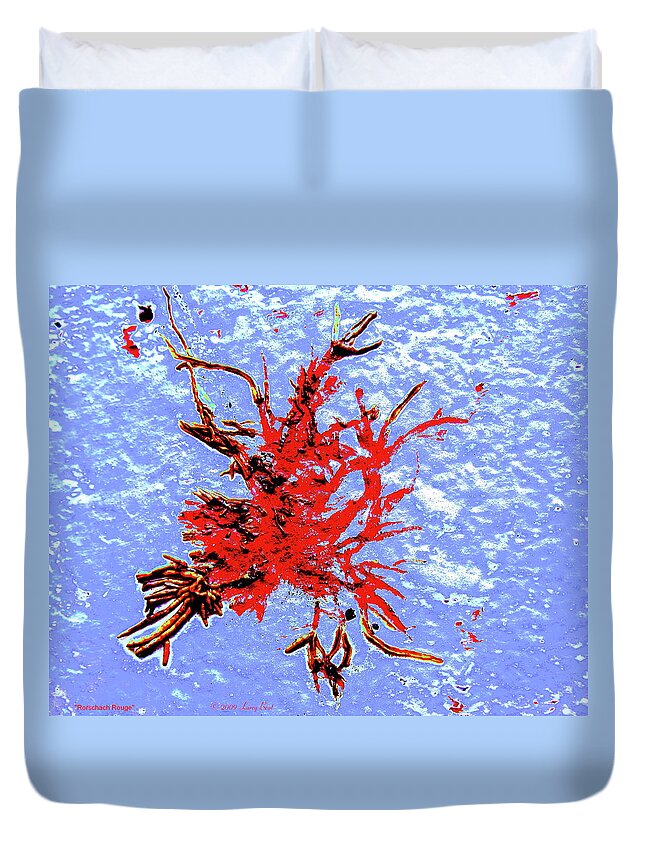 Wall Duvet Cover featuring the digital art Rorschach Rouge by Larry Beat