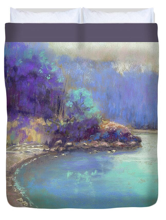 Canvas Print Duvet Cover featuring the painting Rosario by Lisa Crisman