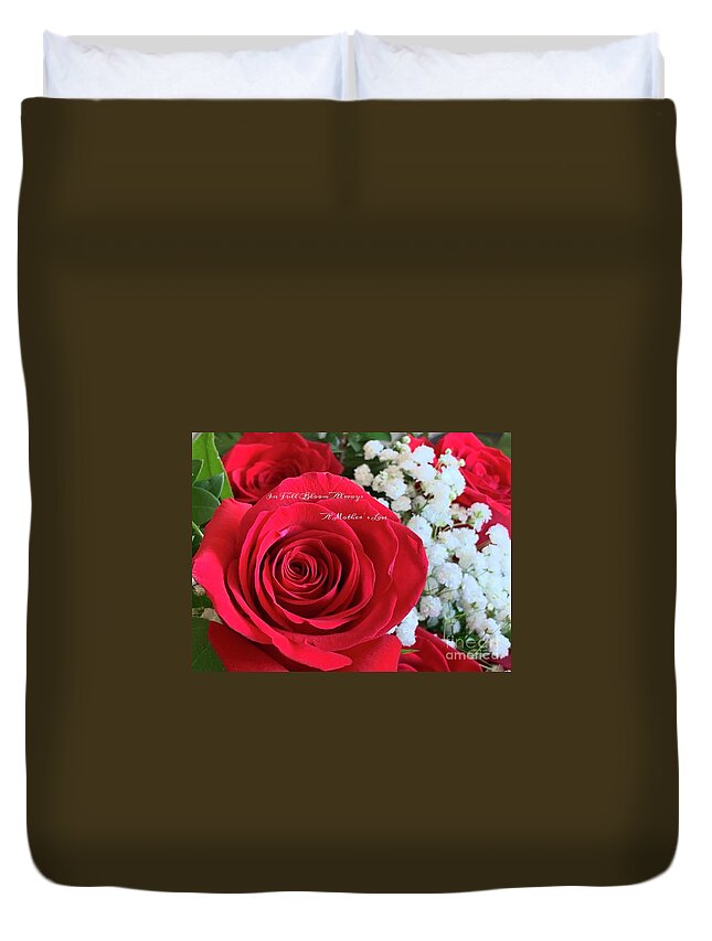 Macro Duvet Cover featuring the photograph Rose for Mom Series by Catherine Wilson