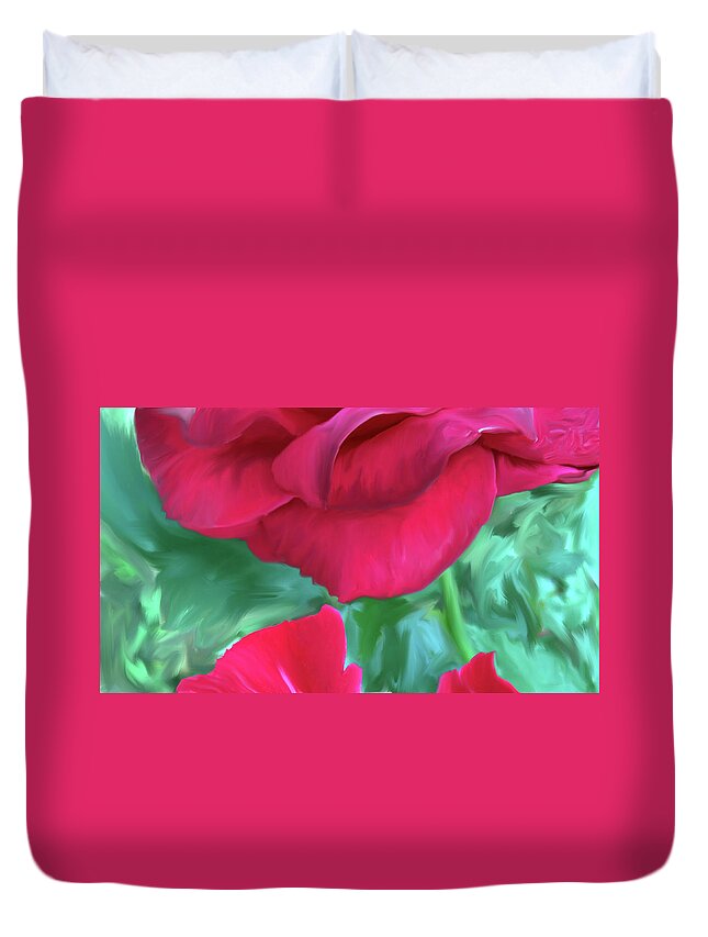 Bulgaria Duvet Cover featuring the mixed media Rose Study #2 by Jonathan Thompson