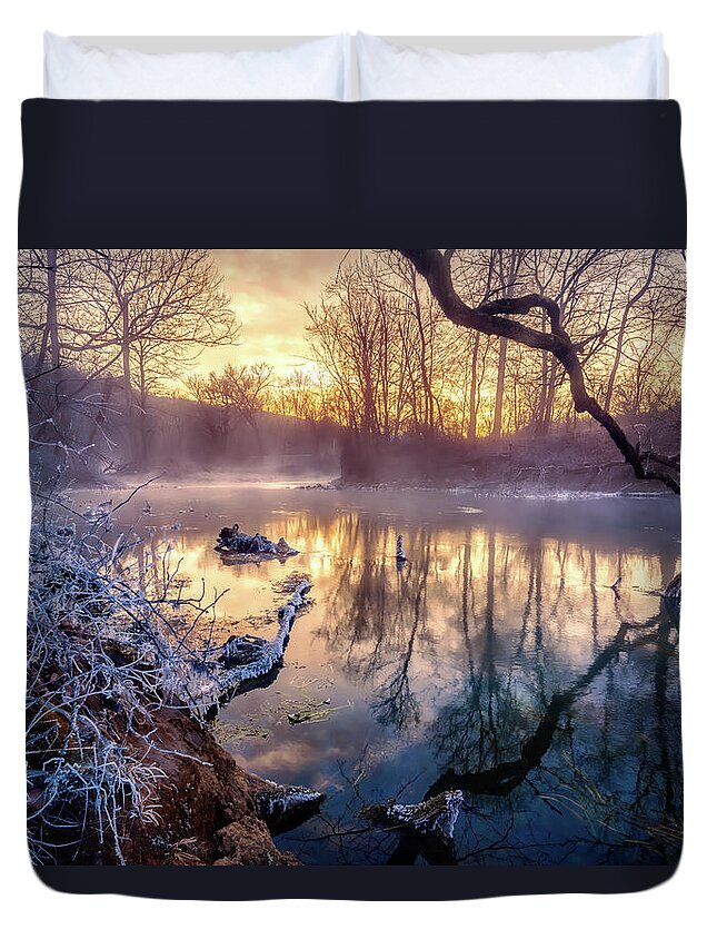 Spring Duvet Cover featuring the photograph Round Spring by Robert Charity
