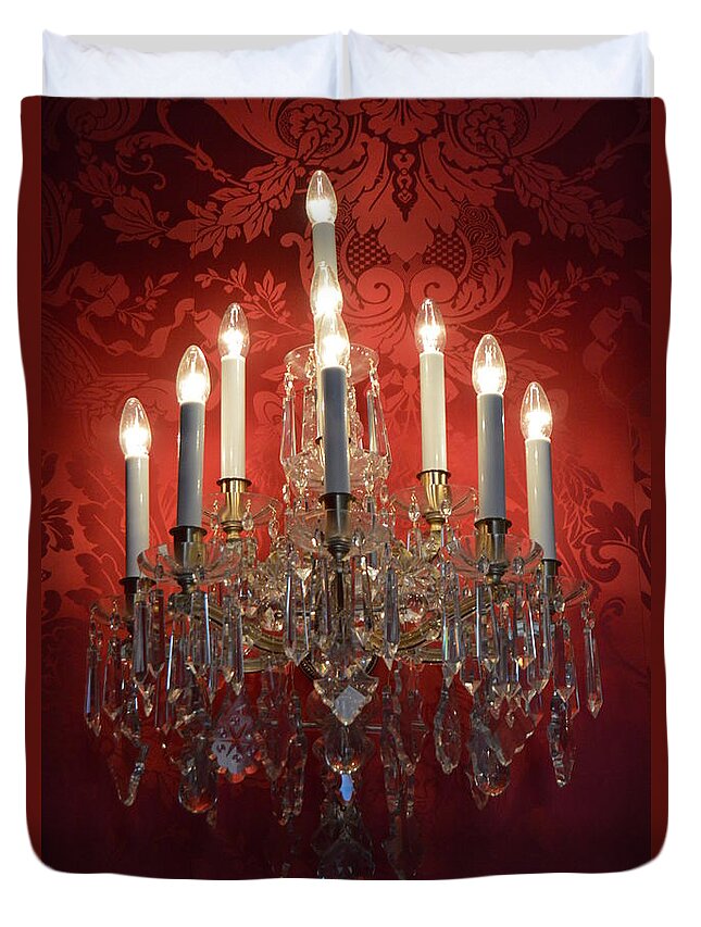 Chandelier Duvet Cover featuring the photograph Royal Chandelier by Thomas Schroeder