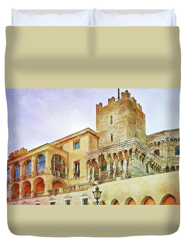 Royal Palace Duvet Cover featuring the photograph Royal Palace, Monaco Monte Carlo by Tatiana Travelways