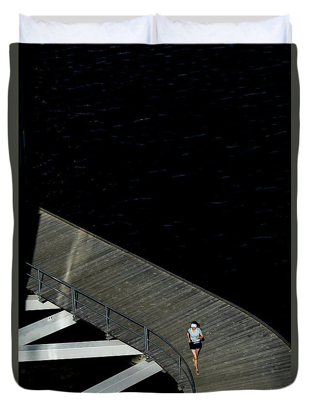 Scandinavia Duvet Cover featuring the photograph Runner Stockholm by Alexander Farnsworth